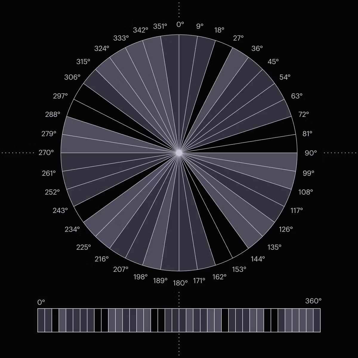 Graphic depicting a hexagonal cropped photo of an interior room design with grid lines along its borders.