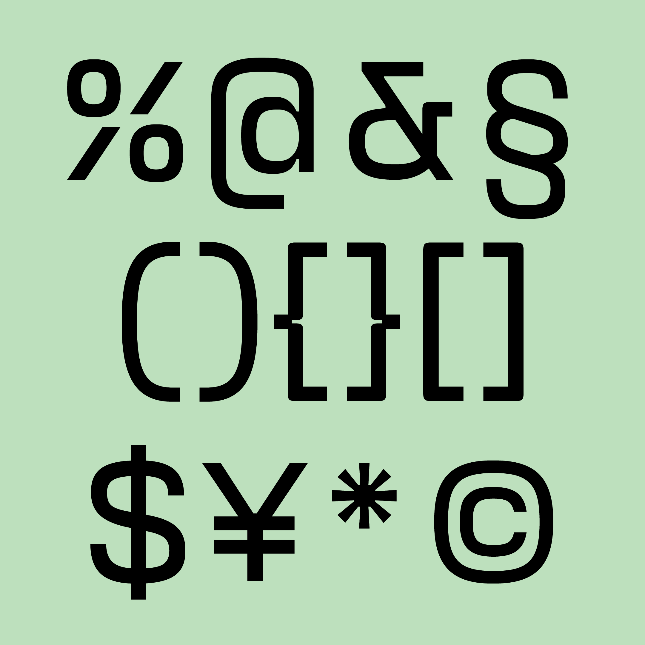 Graphic of a typography specimen showing the alphabet and numerals on top of a dark gray background.